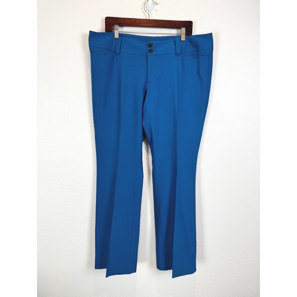 Coldwater Creek Dress Pants Womens 16 Blue Straight Leg Stretch Career Workwear